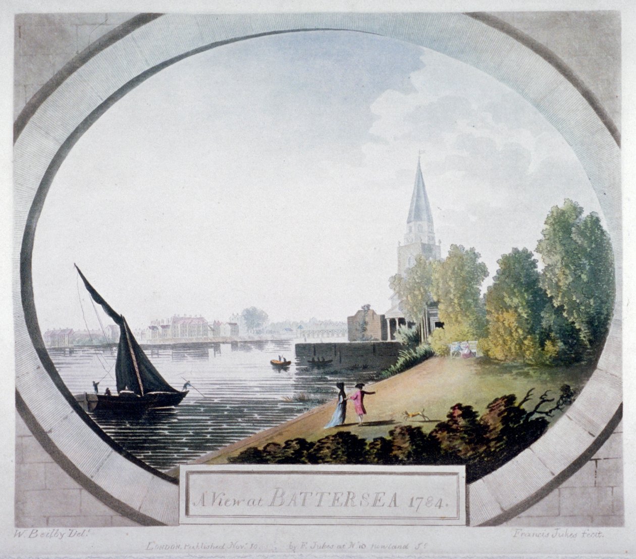 "Näkymä Batterseassa", 1784. tekijältä Francis Jukes