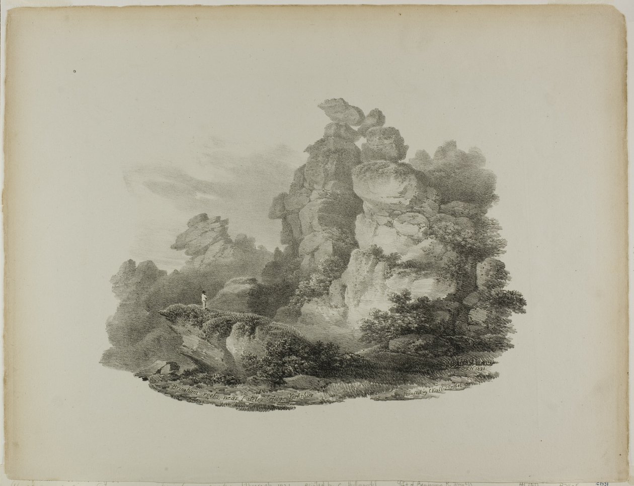 Brimham Rocks, lähellä Pateley Bridge Yorkshirea tekijältä Francis Nicholson