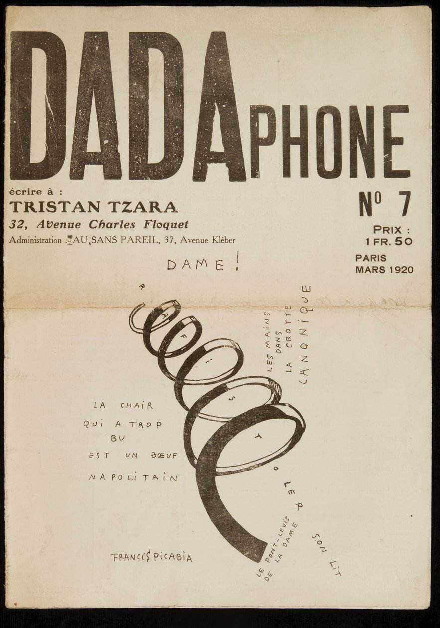 Dadaphone-lehden nro 7 etukansi. tekijältä Francis Picabia