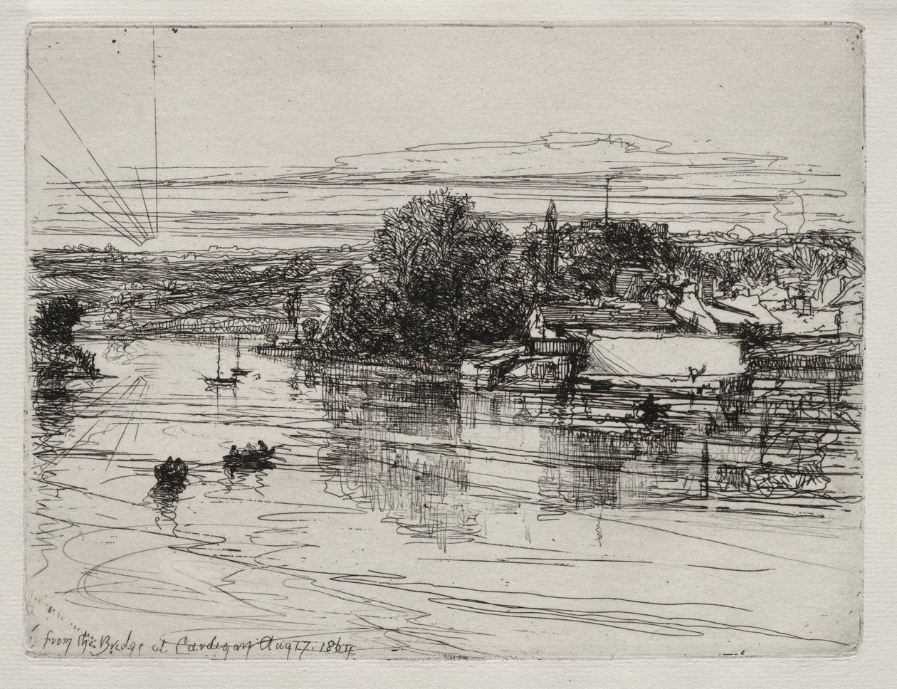 Cardigan Bridge, 1864. tekijältä Francis Seymour Haden