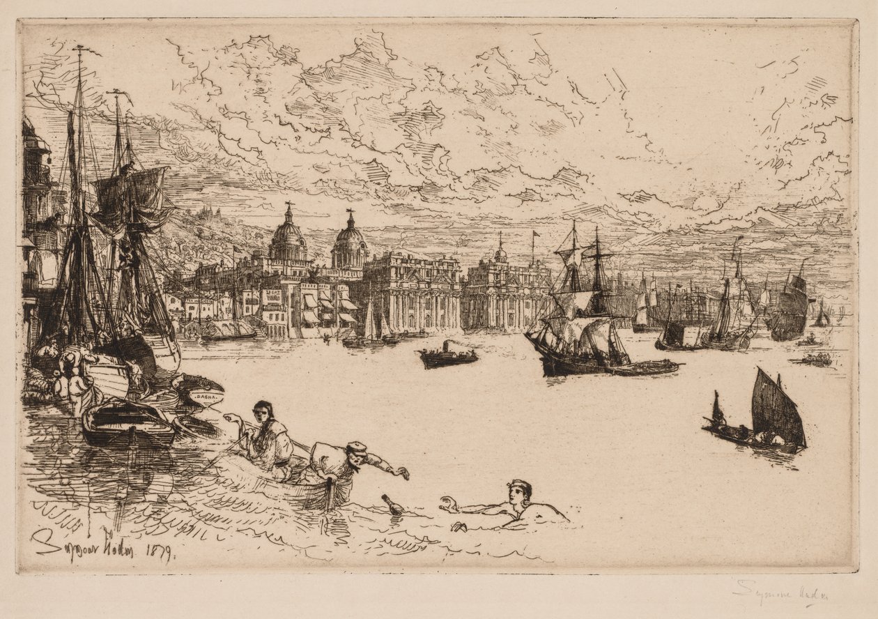 Greenwich, 1879. tekijältä Francis Seymour Haden