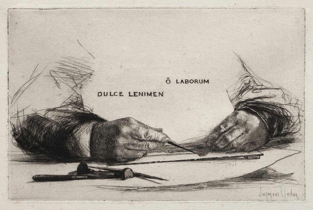 Käsien etsaus, 1865. tekijältä Francis Seymour Haden