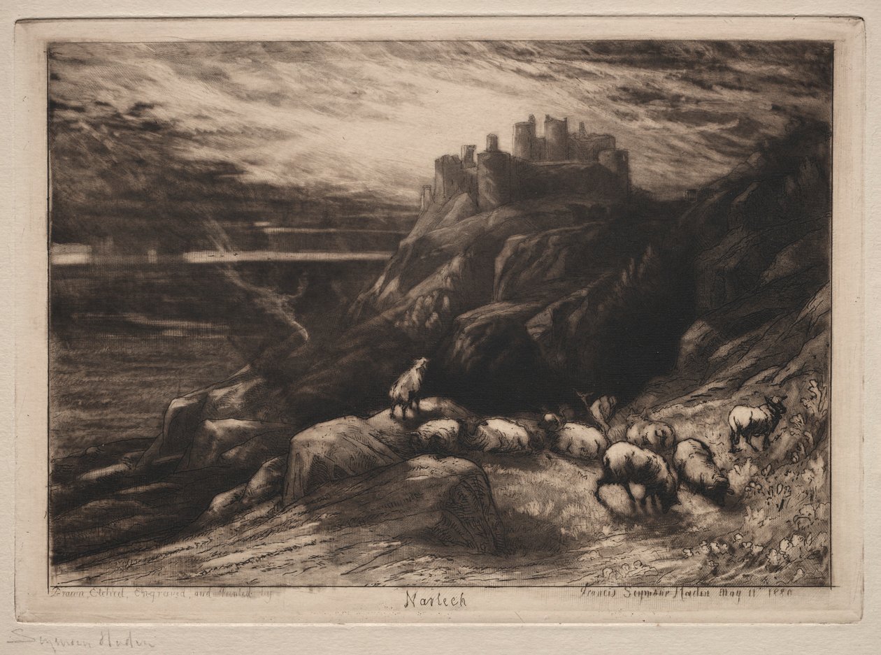 Harlech, 1880. tekijältä Francis Seymour Haden
