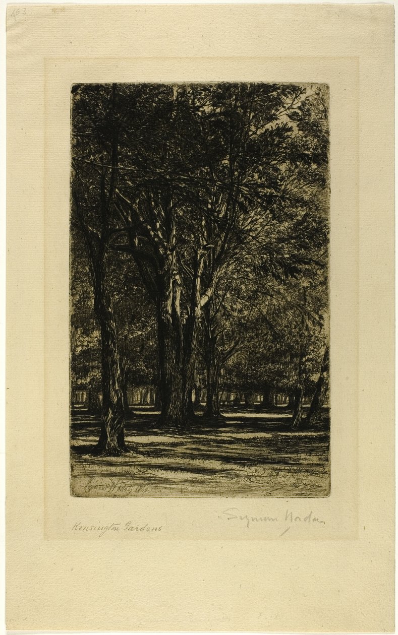 Kensington Gardens, nro II (iso levy) tekijältä Francis Seymour Haden