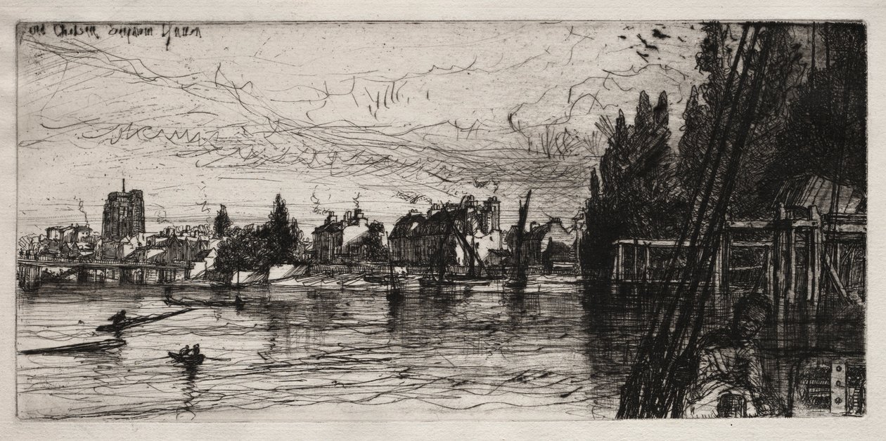 Old Chelsea Church, 1865. tekijältä Francis Seymour Haden