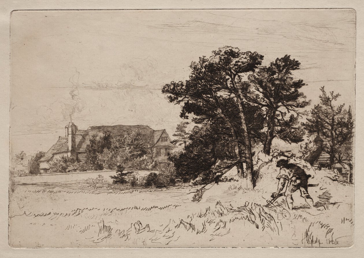 Old Willesley House, 1865. tekijältä Francis Seymour Haden