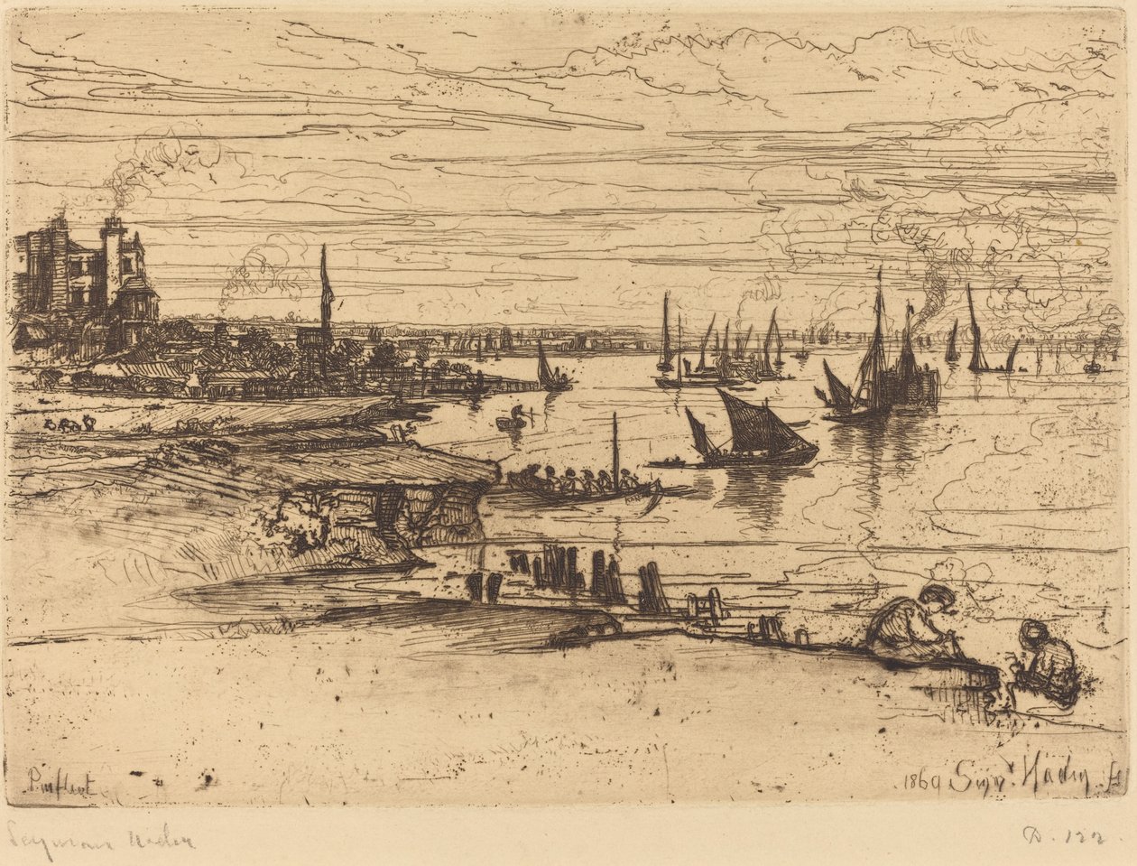 Davant de la posada, Purfleet Finnish tekijältä Francis Seymour Haden