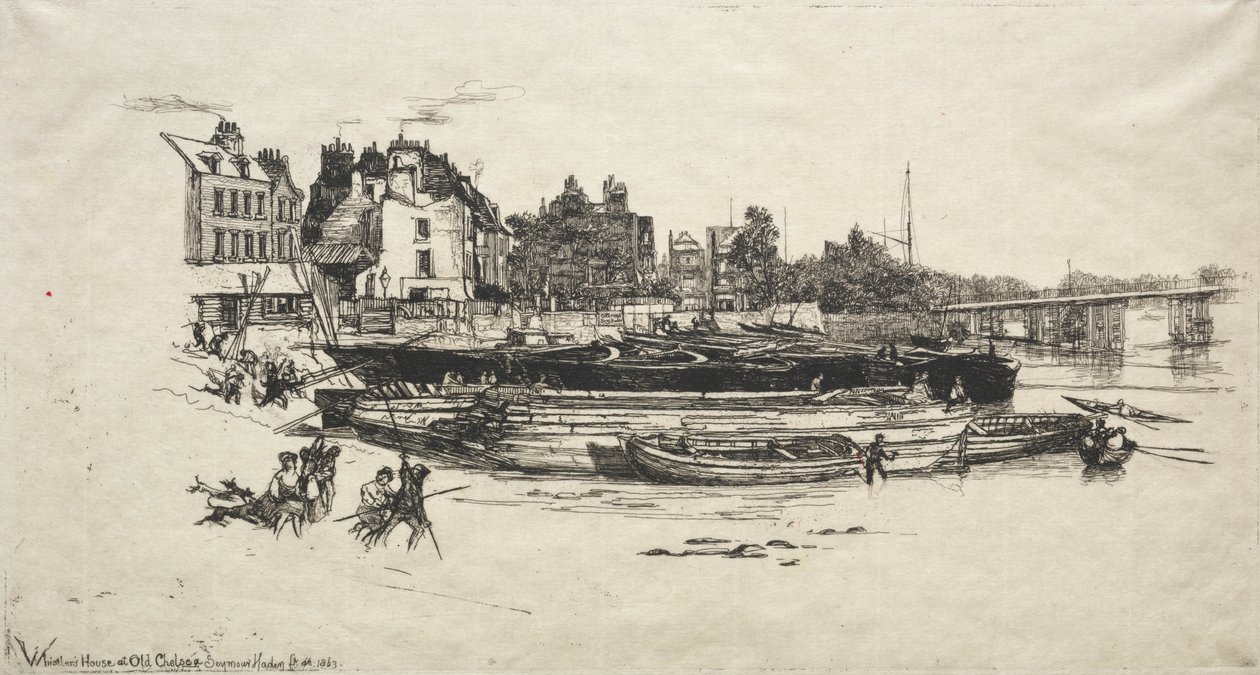 Whistlers House Old Chelseassa, 1863. tekijältä Francis Seymour Haden