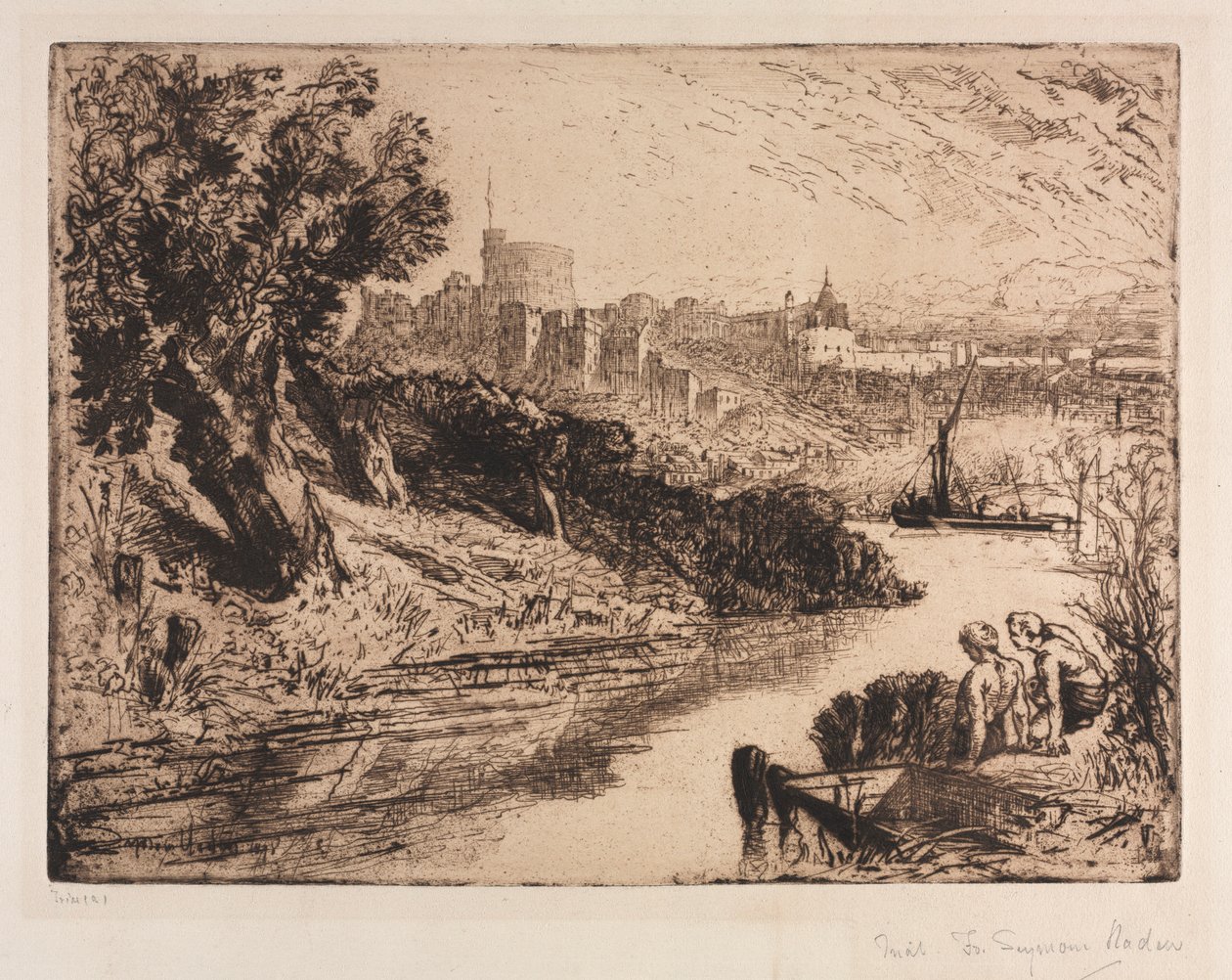 Windsorin linna, 1878. tekijältä Francis Seymour Haden