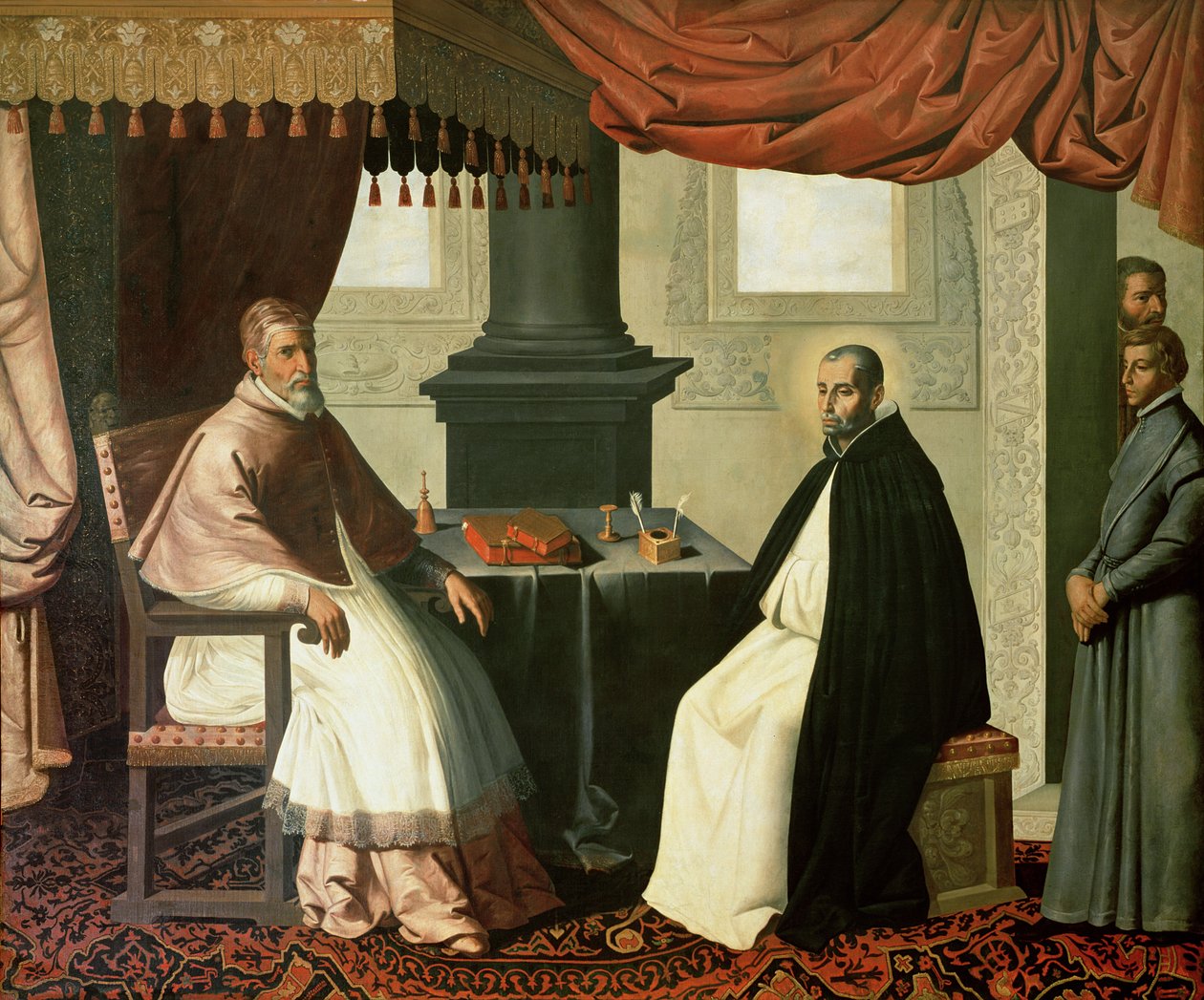 St. Bruno (1030-1101) ja paavi Urbanus II (n.1035-1099) 1630-35 tekijältä Francisco de Zurbaran