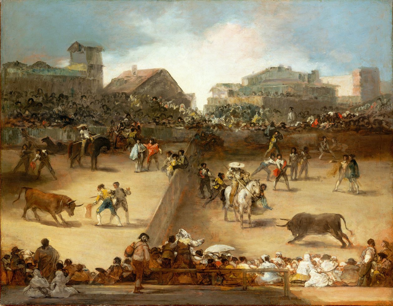 Härkätaistelu jaetussa kehässä tekijältä Francisco de Goya