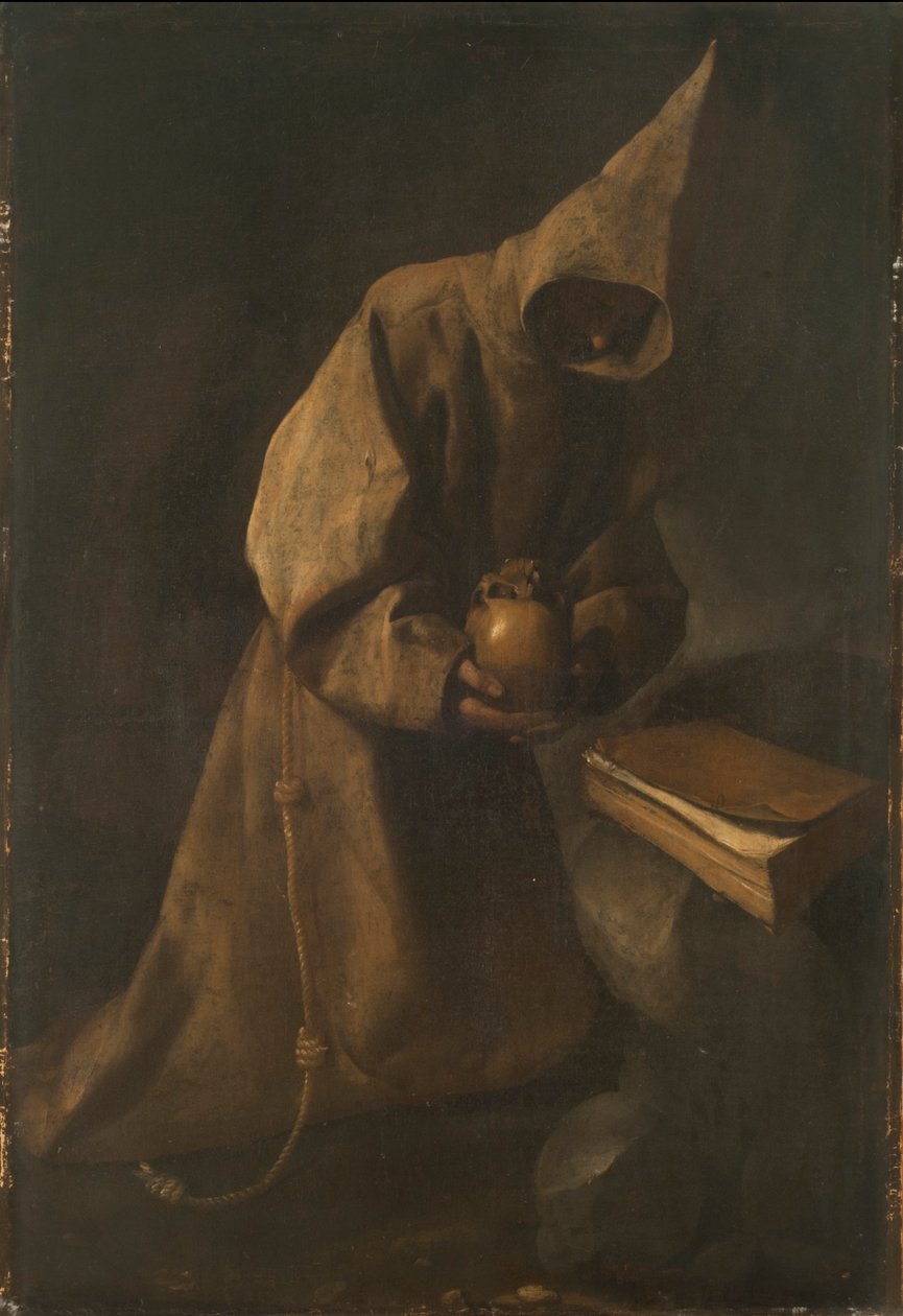 Pyhä Franciscus meditaatiossa, 1632. tekijältä Francisco de Zurbaran
