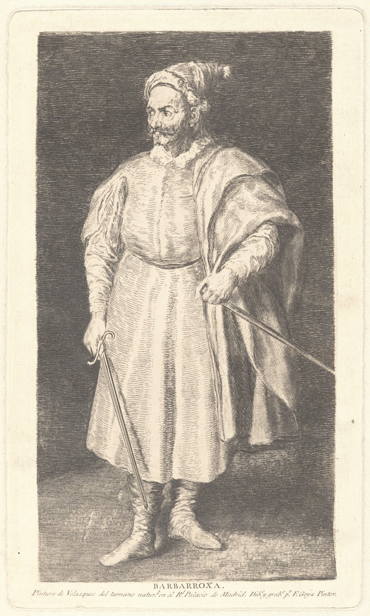 Jester Barbarroja tekijältä Francisco de Goya after Diego Velázquez