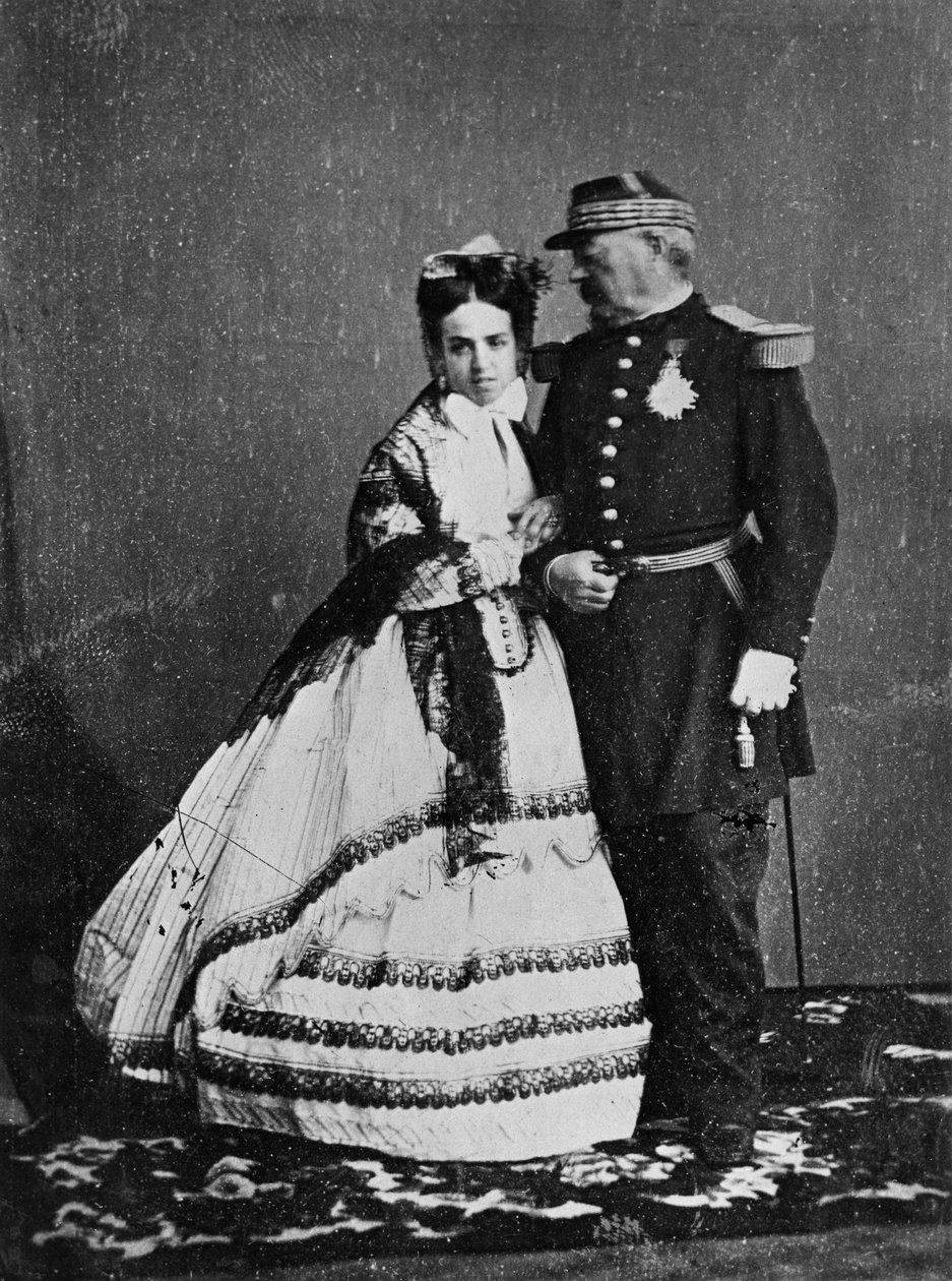 Kenraali Achille Bazaine (1811-88) ja hänen vaimonsa Josepha Pena, kesä 1865. tekijältä Francois Aubert