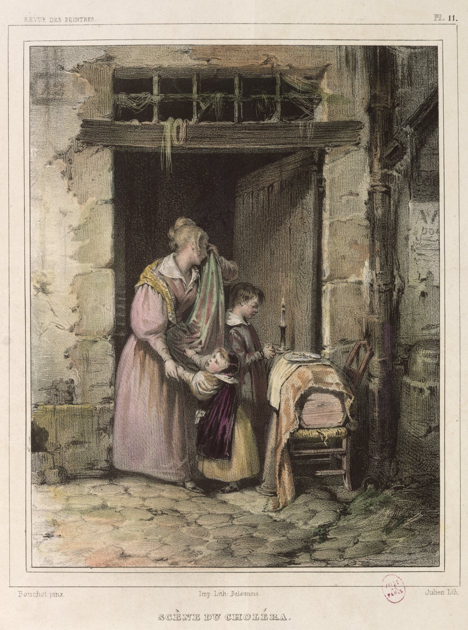 Kolerakohtaus, kaivertanut Julien, 1832 tekijältä Francois Bouchot