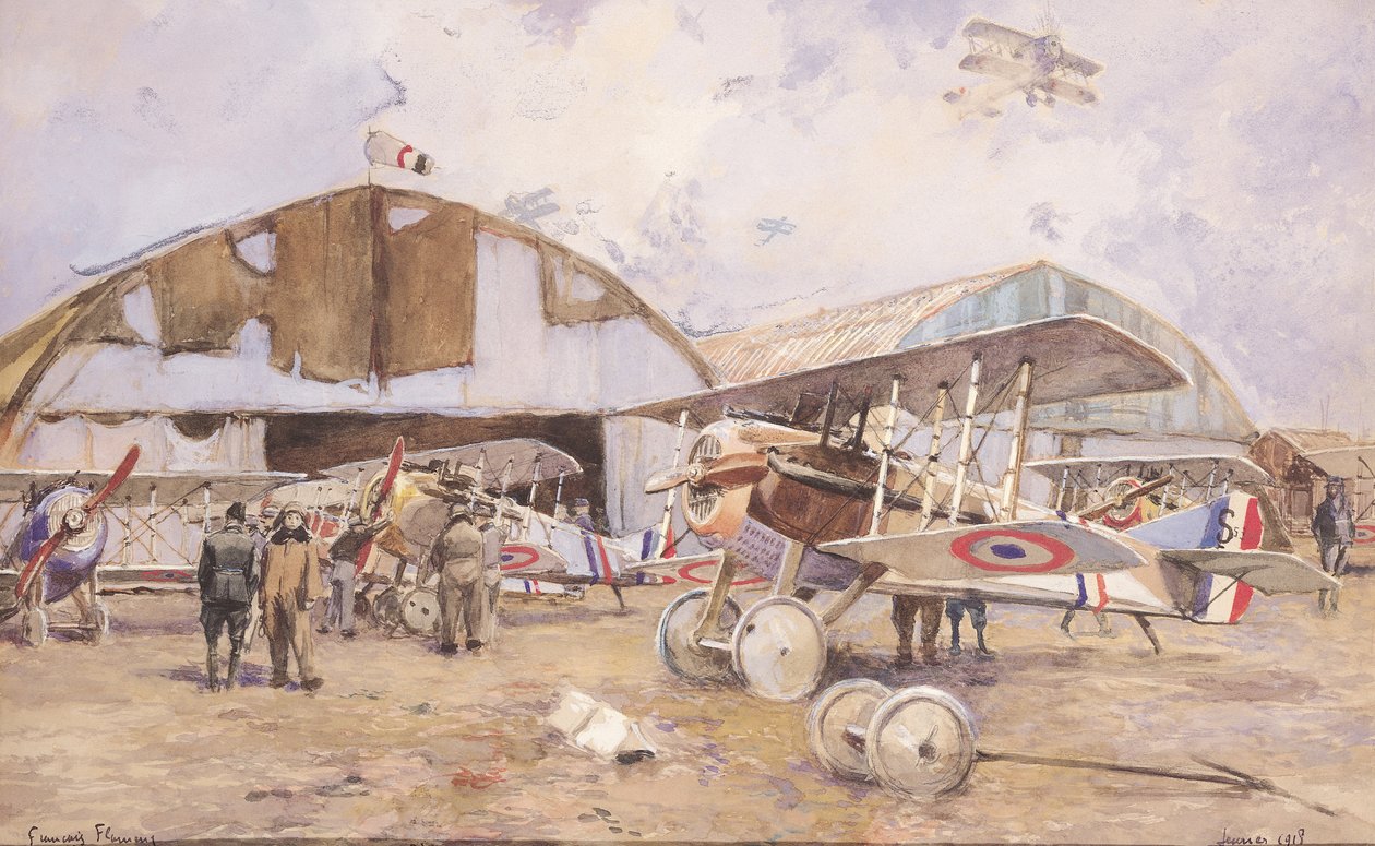 Lentokenttä, 1918 tekijältä Francois Flameng