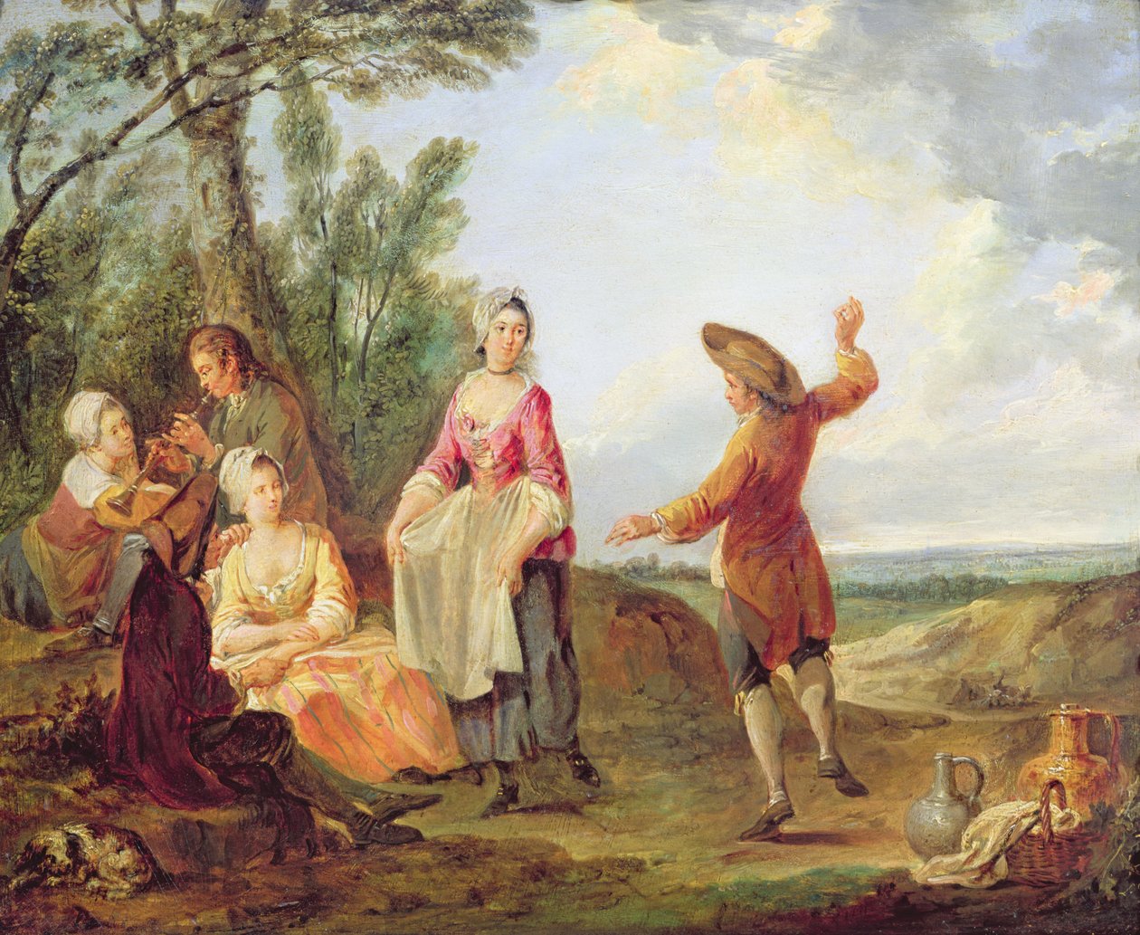 Maalaismainen tanssi tekijältä Francois Louis Joseph Watteau