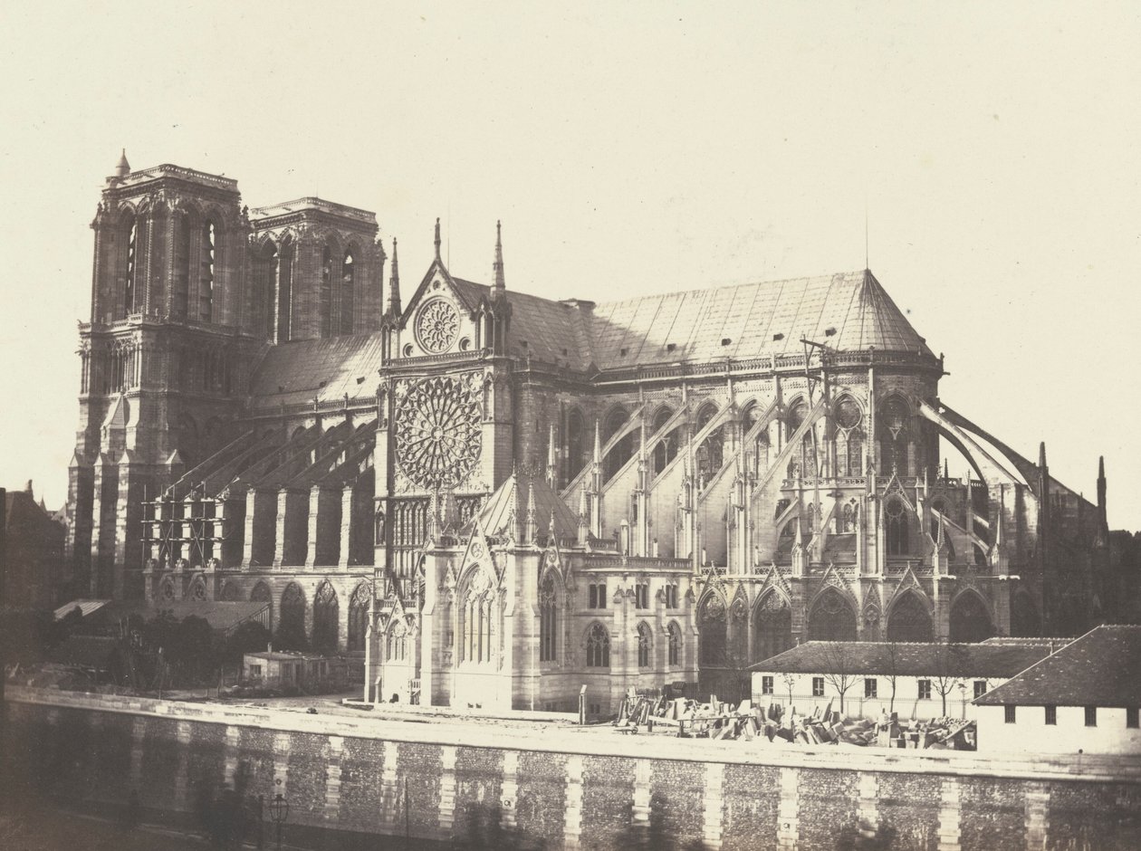 Notre Damen kirkko - eteläpuoli,1852 (kuva) tekijältä Francois Auguste Renard