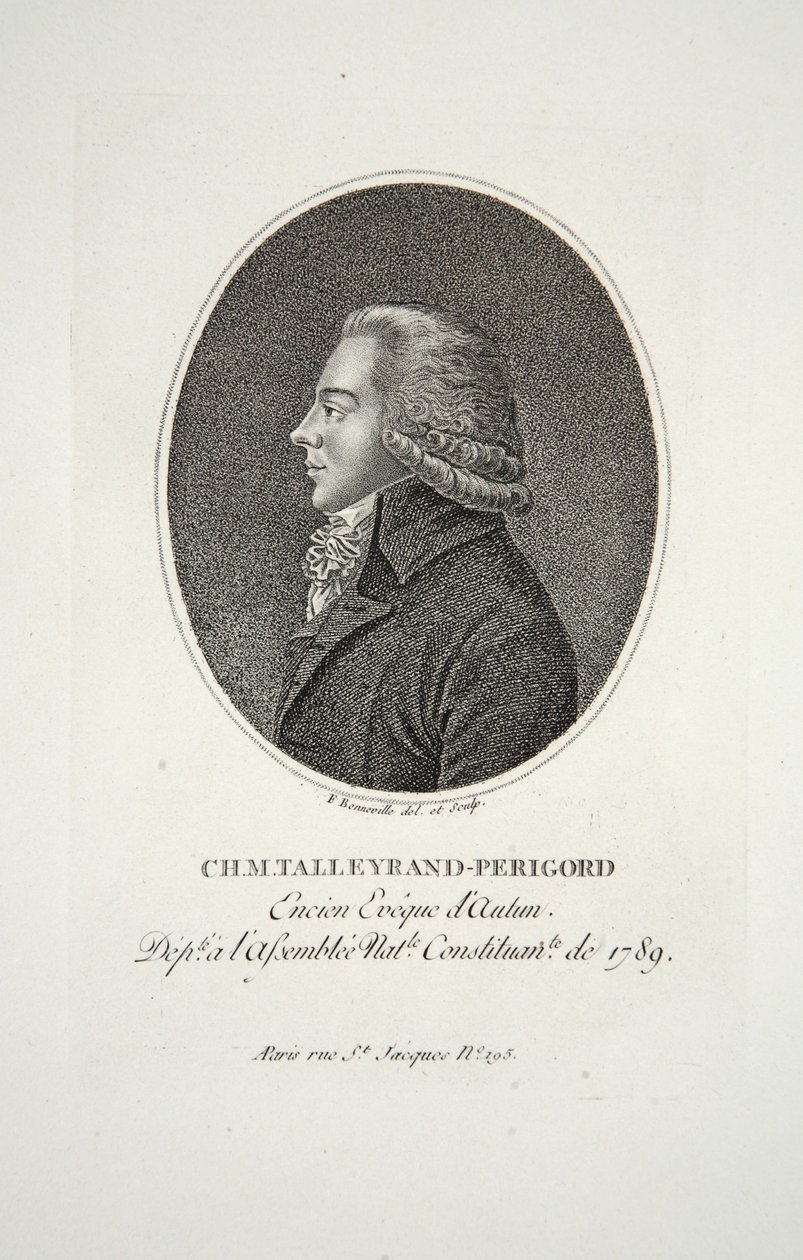 Mr Talleyrand-Perigord, Encien Eveque dAutun, pub. 1791 tekijältä Francois Bonneville