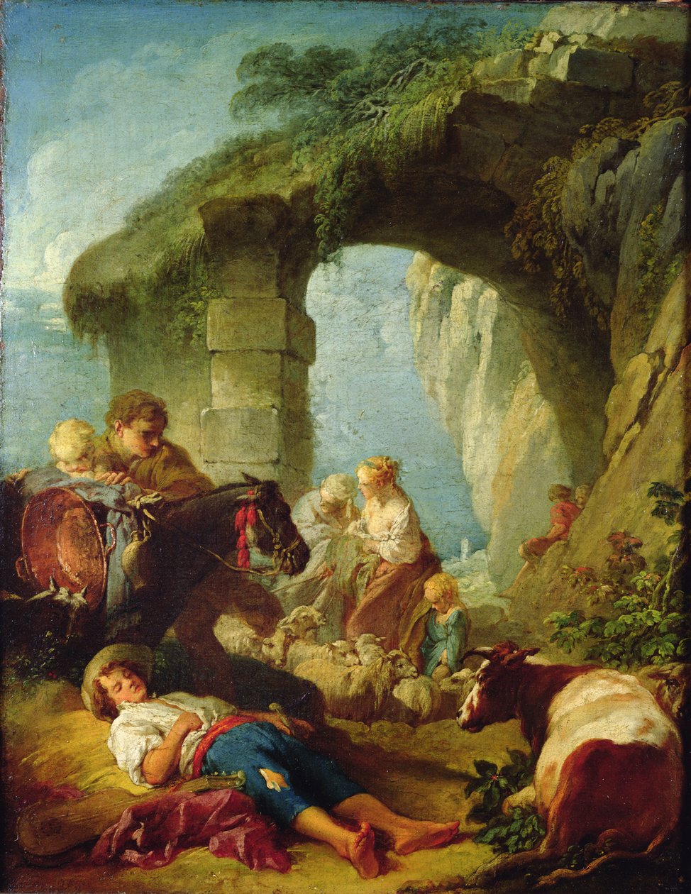Pastoraalinen kohtaus tekijältä François Boucher