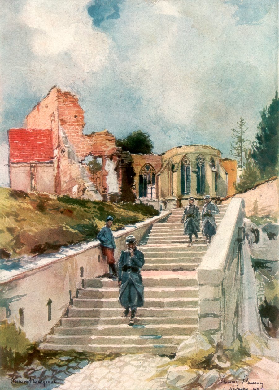 Clermont-en-Argonnen kirkko, Ranska, 1915, 1926. tekijältä Francois Flameng