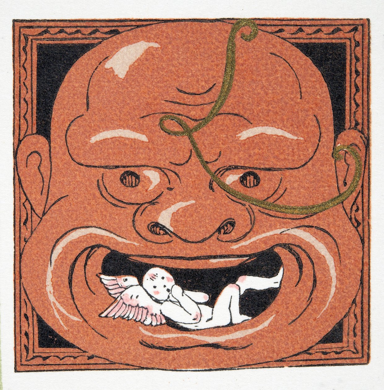 Kasvonaamio, pubi. 1922 (stensiiliprintti) tekijältä Francois Louis Schmied