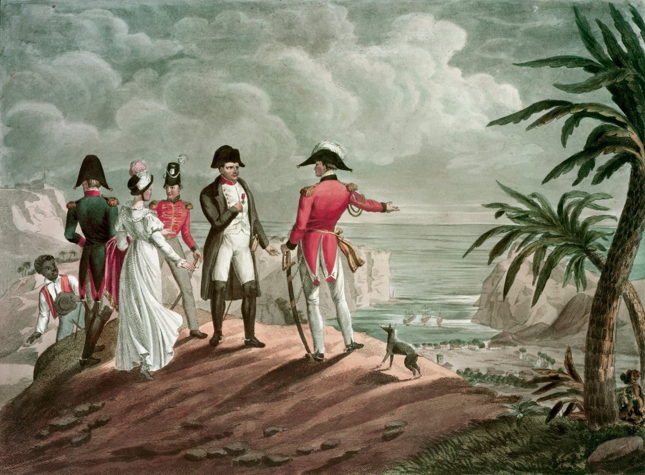 Bonaparte on St. Helena (teräskaiverrus) tekijältä Francois Nicolas Martinet