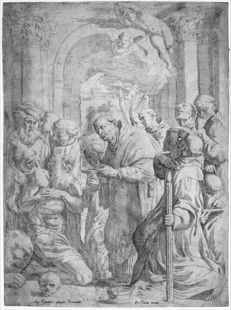 Pyhän Hieromuksen viimeinen ehtoollinen, 1584-1650. tekijältä Francois Perrier