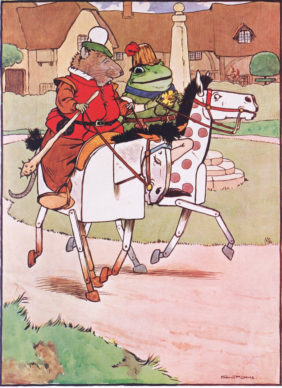 Rukoile herra Rat, tuletko mukaani, kuvitus Charles H. Bennettin teoksesta "The Frog would a Wooing Go", 1916 tekijältä Frank Adams