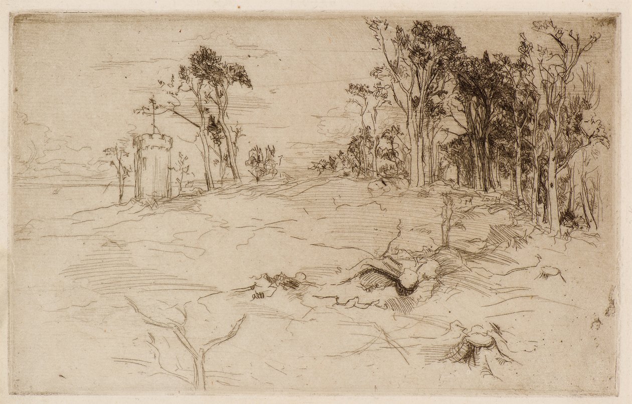 Waterloo Tower, Tayport, n.1896 (etsaus) tekijältä Frank Laing