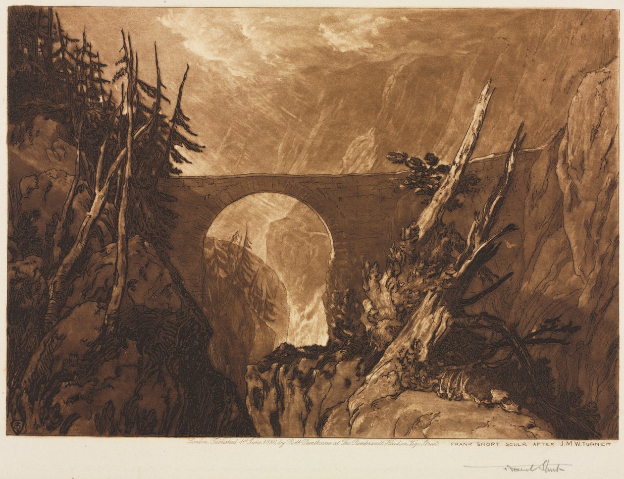 Little Devils Bridge, 1886. tekijältä Frank Short