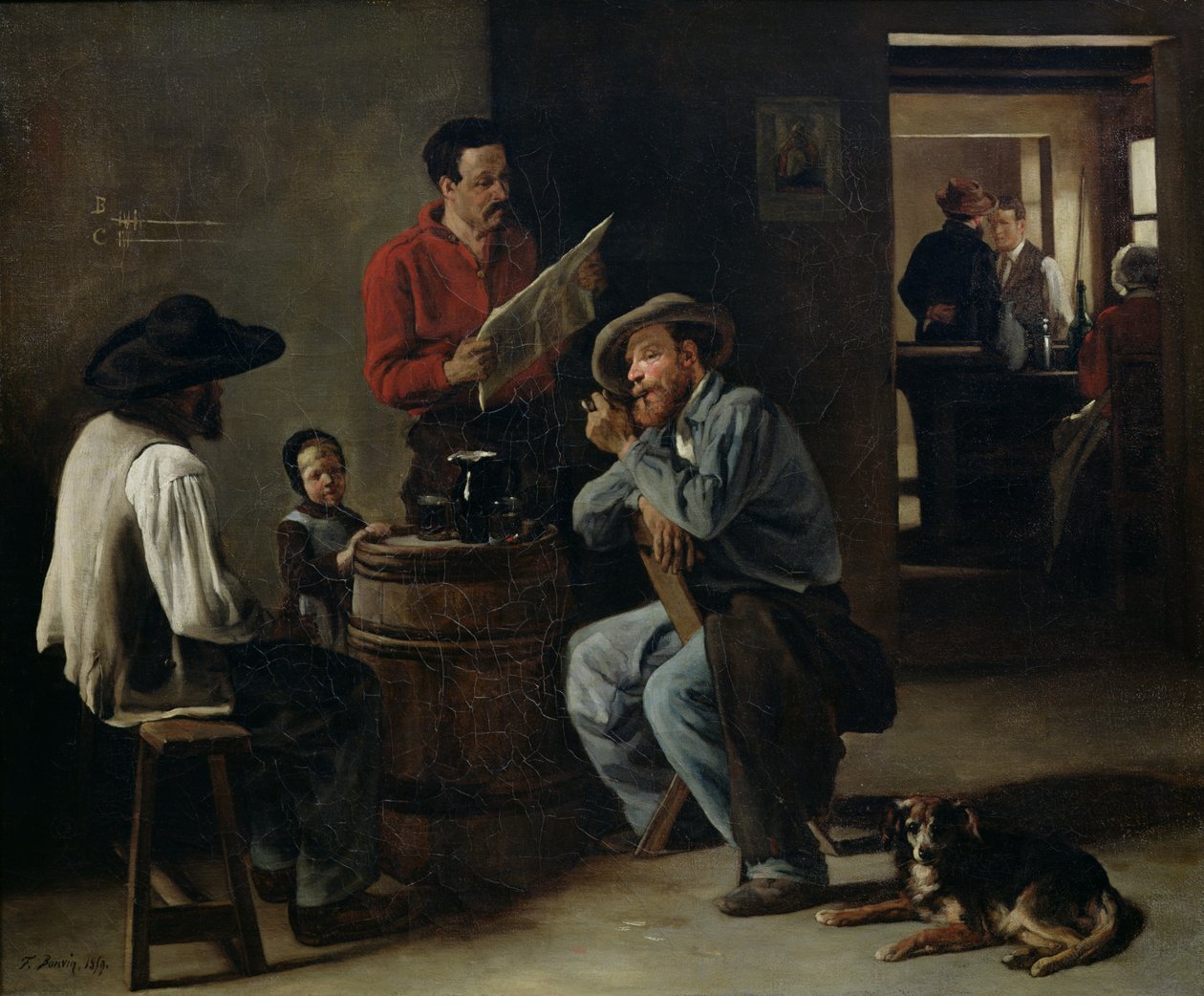 Tavernan sisustus, 1859 tekijältä François Bonvin