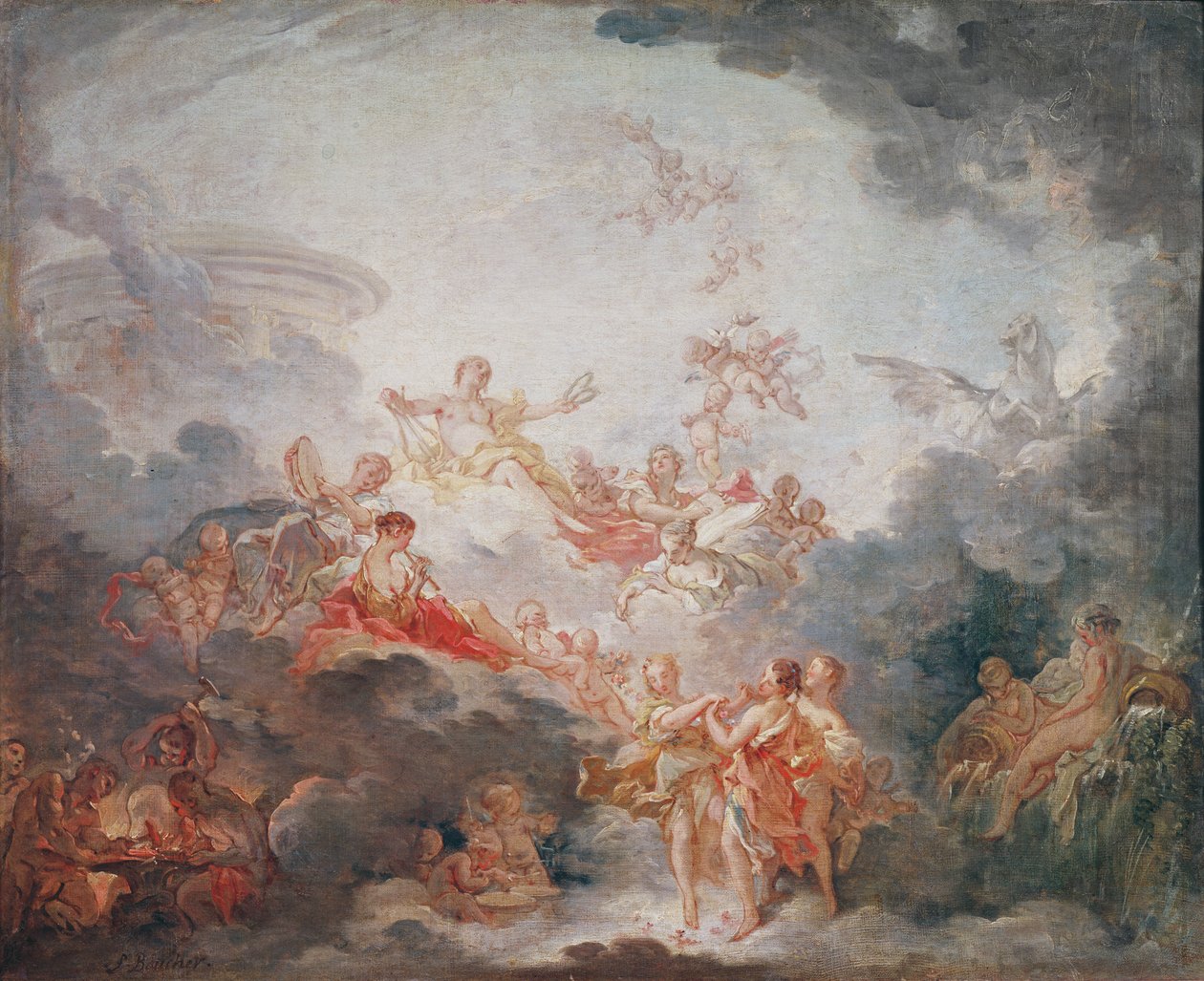 Apollo kruunaa taiteen, n. 1763-1770 tekijältä François Boucher