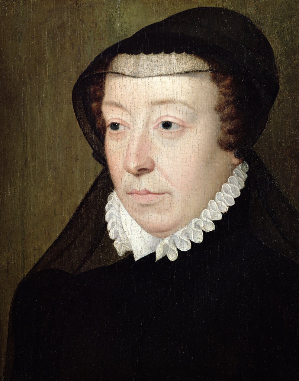 Catherine de Medicin (1519-89) muotokuva (katso myös 197210) tekijältä François Clouet