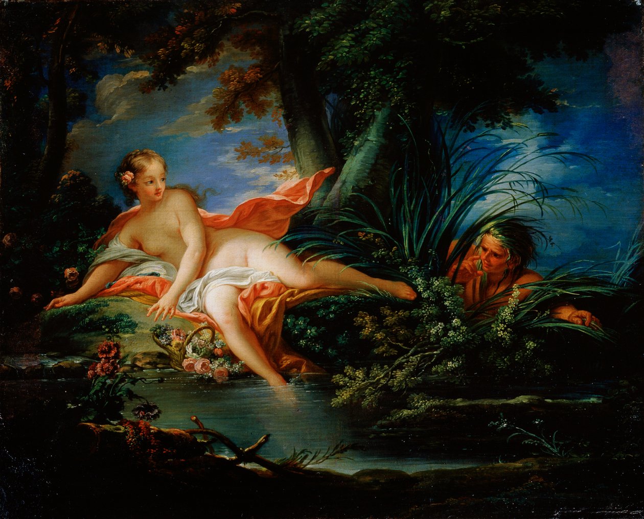 Pelästynyt kylpejä, 1736. tekijältä François Boucher