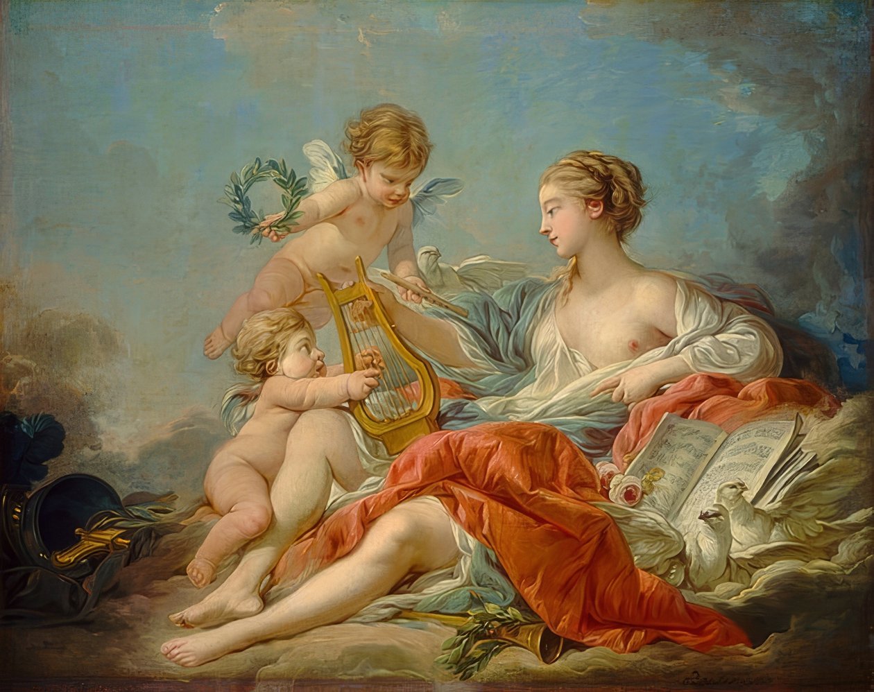 Musiikin allegoria. 1764 tekijältä François Boucher
