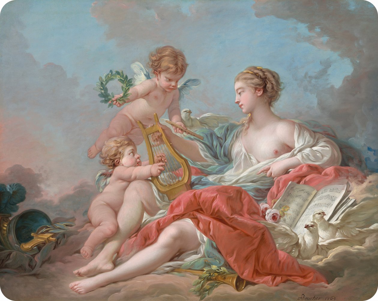 Musiikin allegooria, 1764. tekijältä François Boucher