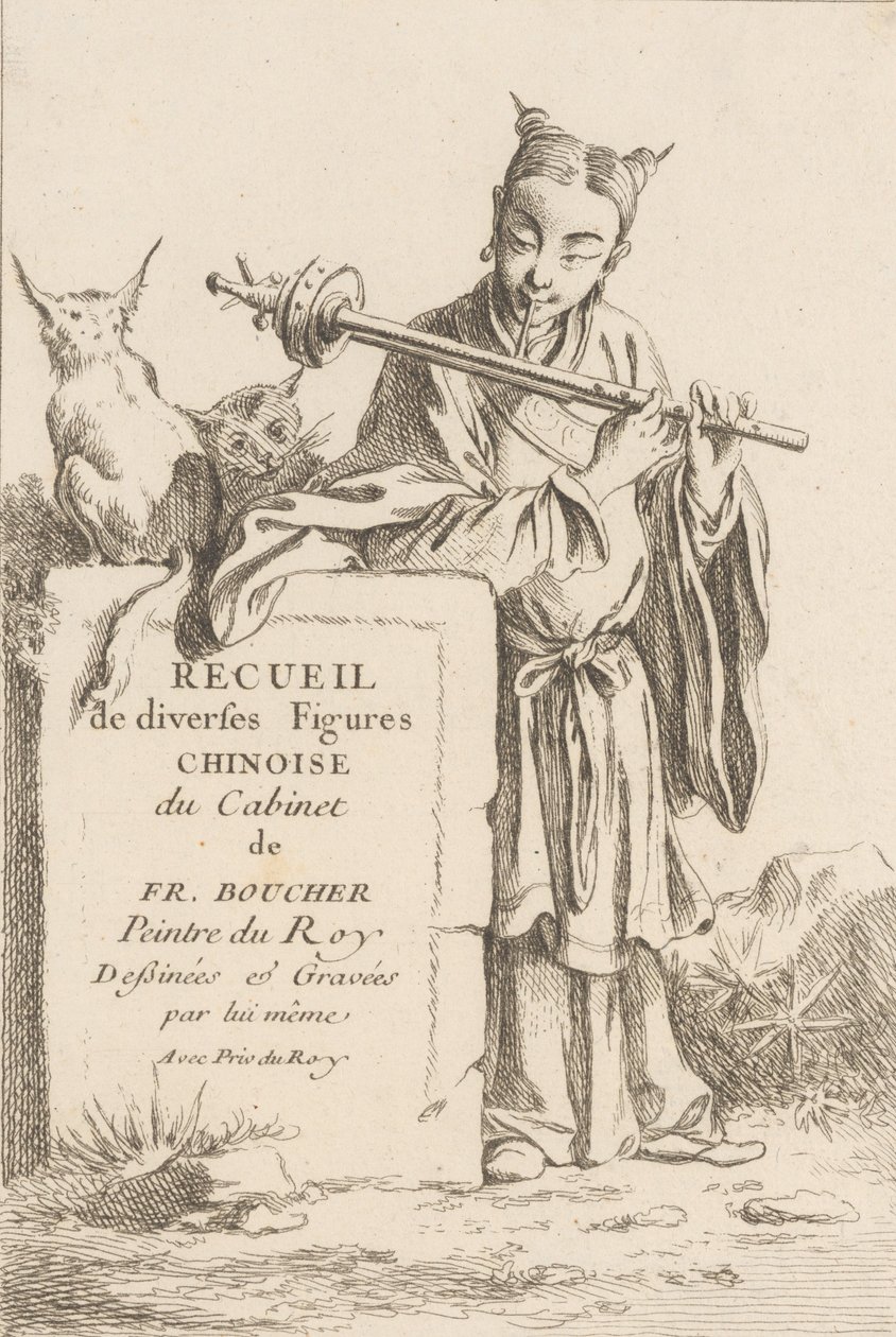 Kokoelma erilaisia kiinalaisia hahmoja, 1738-45. tekijältä François Boucher