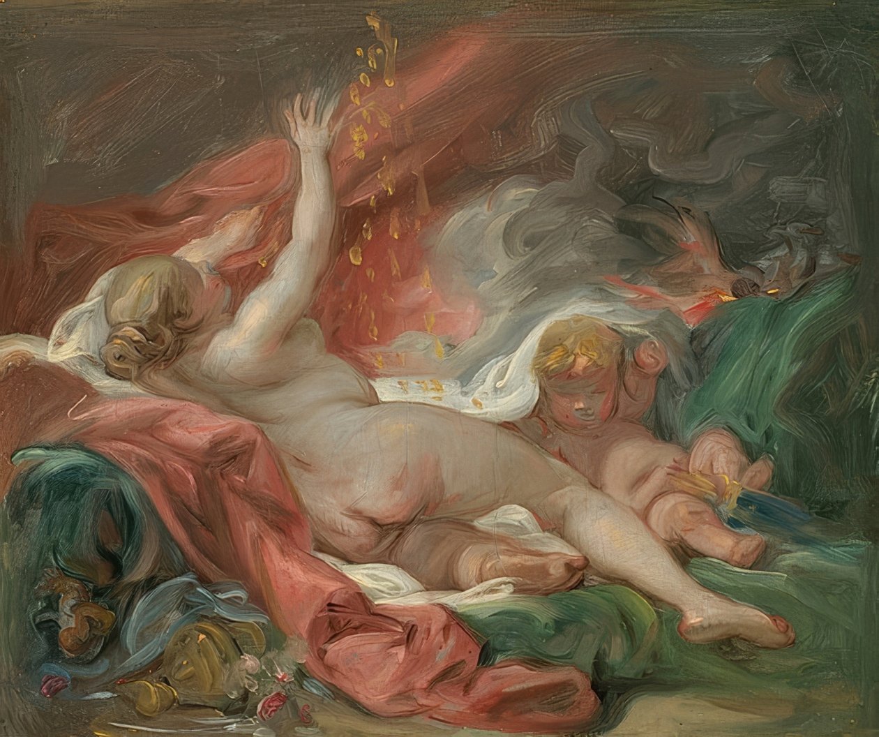 Danaë (tutkimus). Noin 1760 tekijältä François Boucher