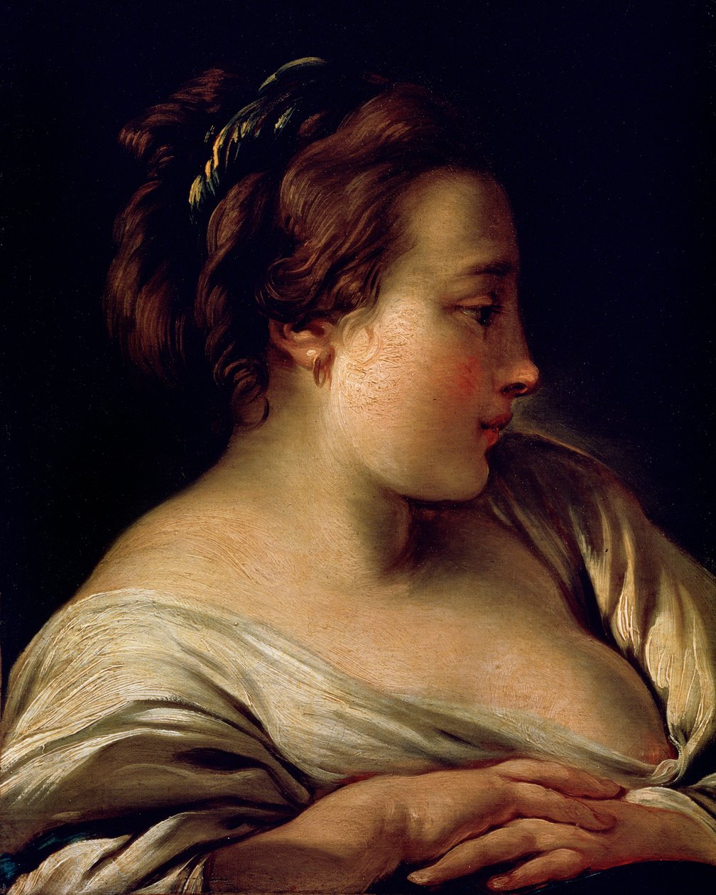 Tytön pää, 1700-luku tekijältä François Boucher