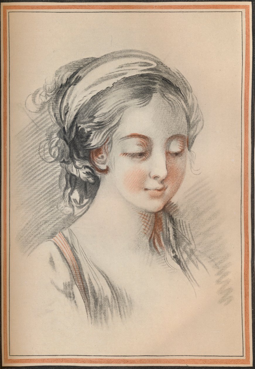 Tytön pää, c1746 tekijältä François Boucher