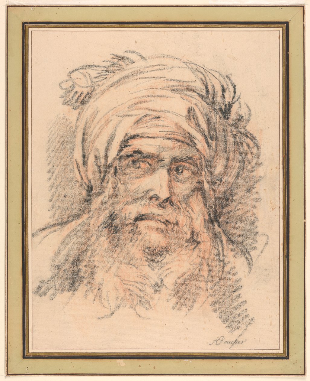Turbanin miehen pää tekijältä François Boucher