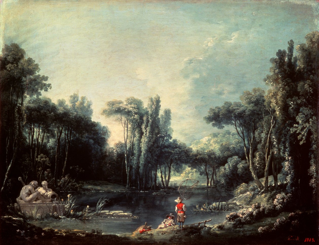 Maisema lampineen, 1746. tekijältä François Boucher