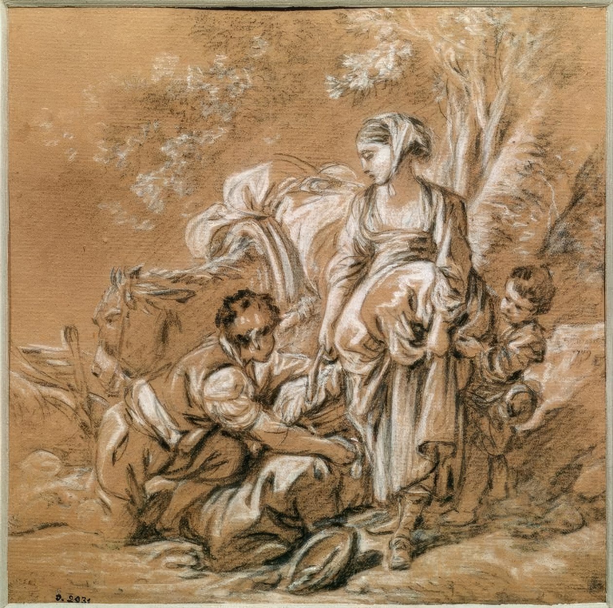 Talonpoikanainen ja hänen lapsensa tekijältä François Boucher