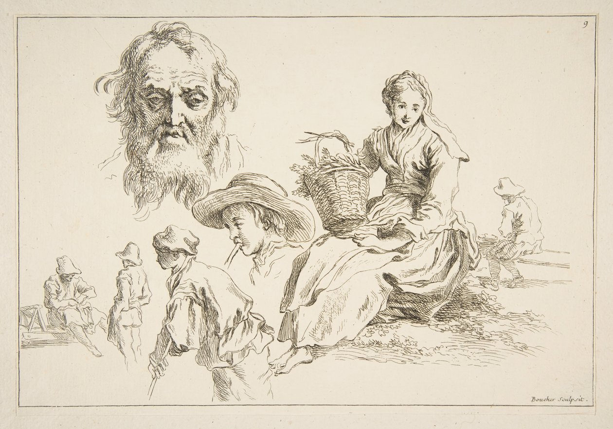 Luonnoslehti, n. 1735. tekijältä François Boucher