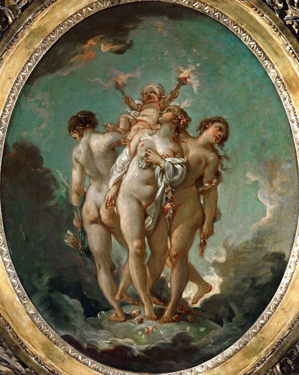 Kolme armoa pitelemässä Cupidoa tekijältä François Boucher