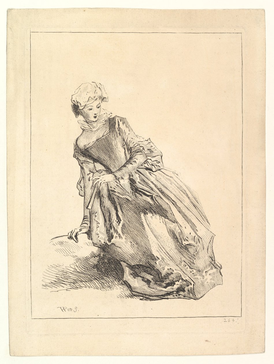 Nainen nojaa vasemmalle, 1722-28. tekijältä François Boucher