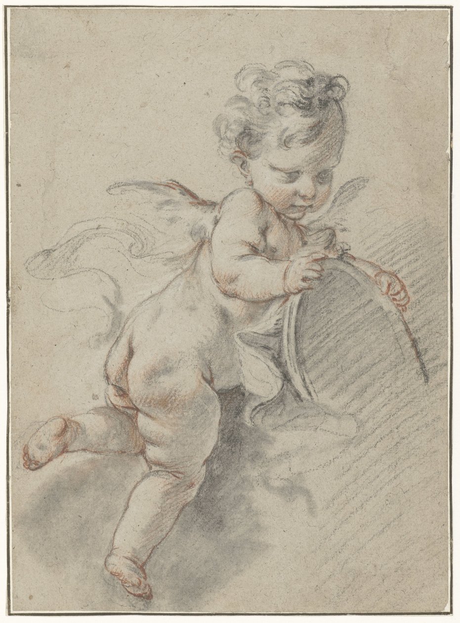 Kelluva putto wc-peilillä tekijältä François Boucher