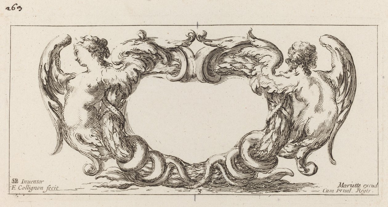 Cartouche tekijältä François Collignon after Stefano Della Bella