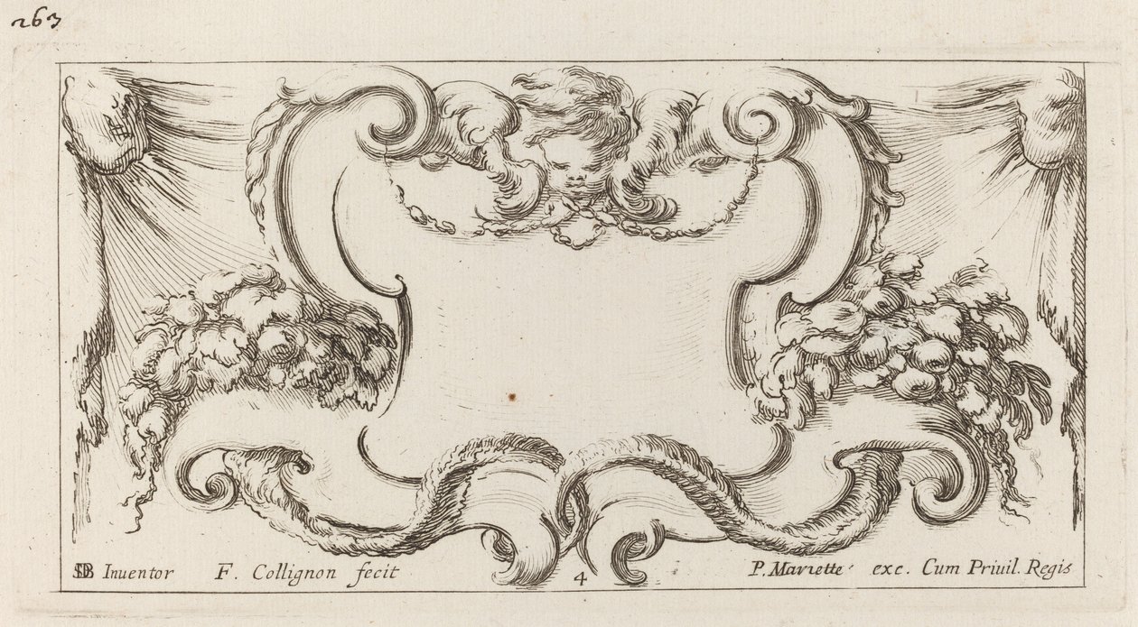 Cartouche tekijältä François Collignon after Stefano Della Bella
